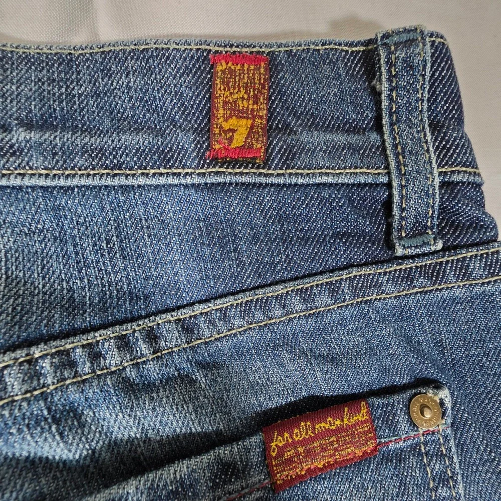 7 For All Mankind Mens Relaxed Straight Vintage Blue Jeans 34